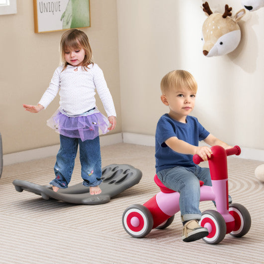 3 in 1 Rocking Horse with Detachable Balance Board and Seat-Pink