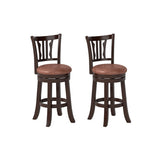 Counter Height Swivel Bar Stools Set of 2 with Back and Solid Rubber Frame-24