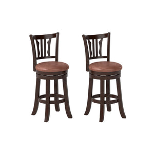 Counter Height Swivel Bar Stools Set of 2 with Back and Solid Rubber Frame-24
