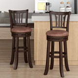 Counter Height Swivel Bar Stools Set of 2 with Back and Solid Rubber Frame-29