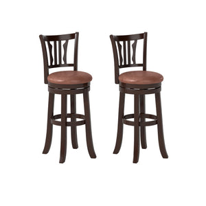 Counter Height Swivel Bar Stools Set of 2 with Back and Solid Rubber Frame-29