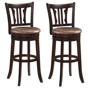 Counter Height Swivel Bar Stools Set of 2 with Back and Solid Rubber Frame-29