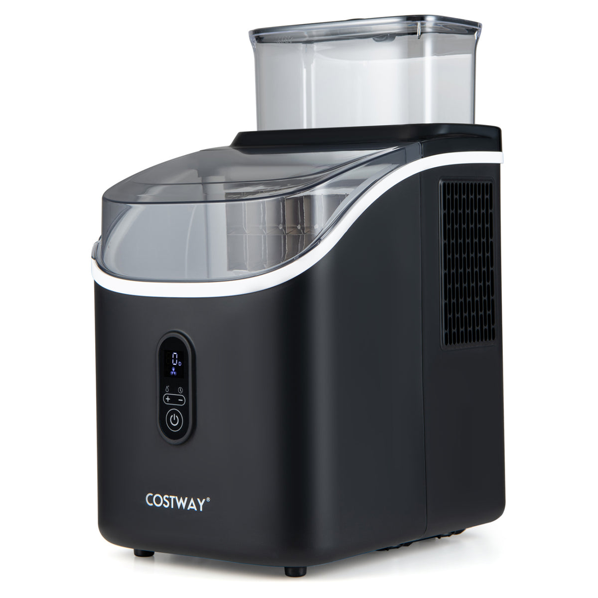 Countertop Ice Maker with External Tank and Self-Cleaning 13 Thickness Levels-Black