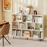8/10-Cube Bookcase with 5 Tapered Metal Legs-Off White