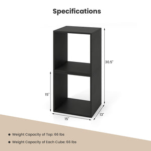 Cube Storage Organizer Set of 2 for Living Room Bedroom Study-Black