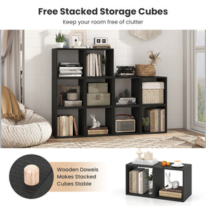 Cube Storage Organizer Set of 2 for Living Room Bedroom Study-Black