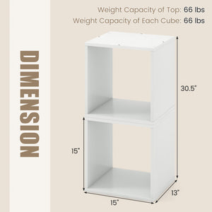 Cube Storage Organizer Set of 2-White
