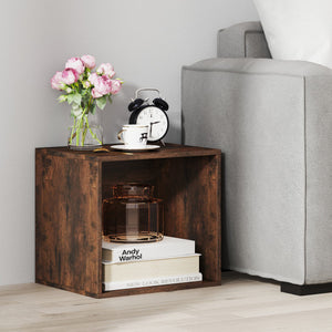 Cube Storage Organizer Stackable Open Book Shelf Wooden Display Shelving Unit-Rustic Brown