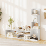 Cube TV Stand for TVs up to 50 Inch Media Console Table with Storage Shelves-White