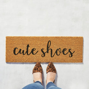 Cute Shoes Coir Door Mat | Welcome Outdoor Indoor Rug | 30" x 10"