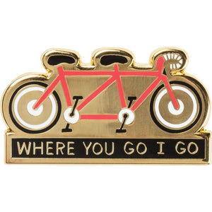 Cycling Love Enamel Pin in Gold