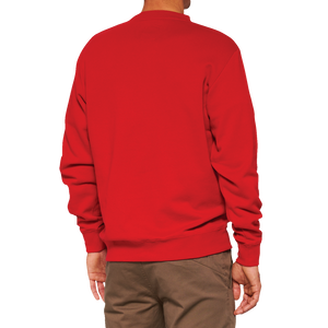 100% Icon Long-Sleeve Fleece Sweatshirt - Red - Medium 20026-00011