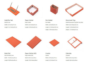 MOOG Leather Desk Set - Single Document Tray- Orange - 10 PCS