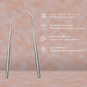 Stainless Steel Tongue Scraper – For Fresh Breath & a Healthier Mouth by Pursonic