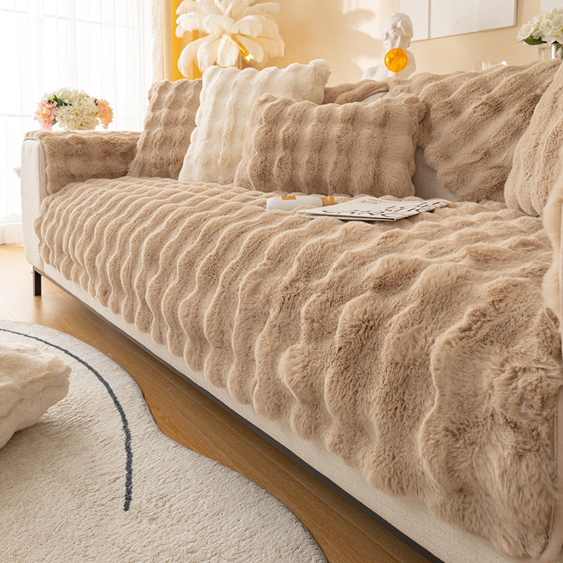 Non-slip Faux Fur Sofa Cover – Super Soft, Fluffy, and Stylish Couch Covers I