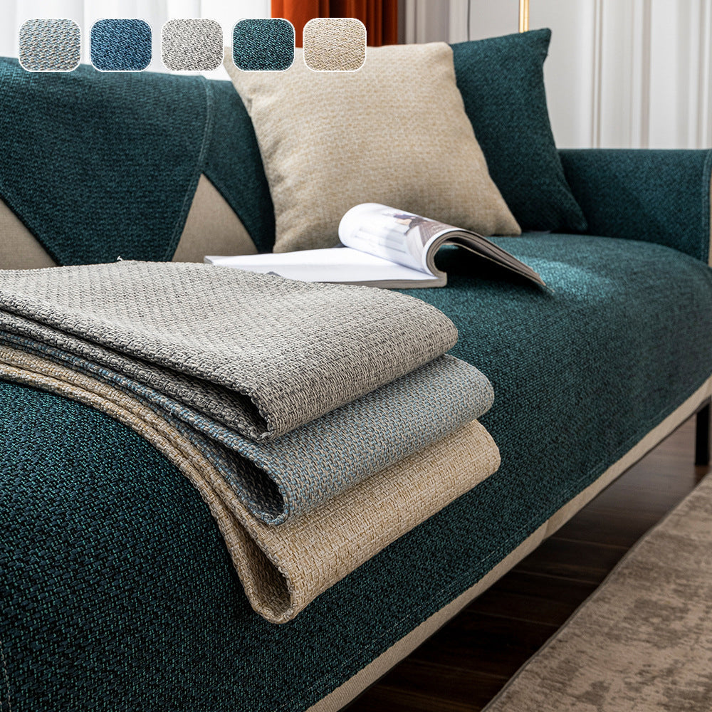 KAS Cotton Linen Sofa Cover Universal Four Seasons Thick Non-Slip Cushion Furniture Dust Cover