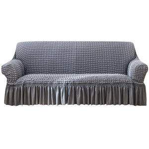 Seersucker Sofa Slipcover with Skirt Stretch Couch Slipcover Easy Fit Universal Furniture Protector