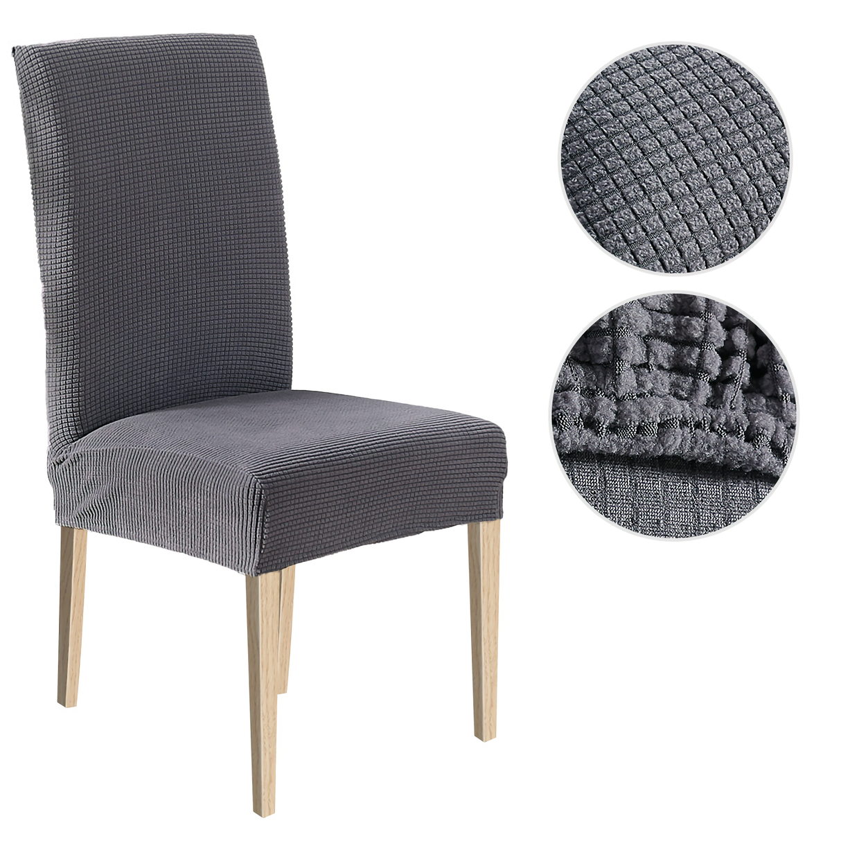 High Stretch Dining Chair Cover, 1/2/4/6pcs Jacquard Spandex Slipcover