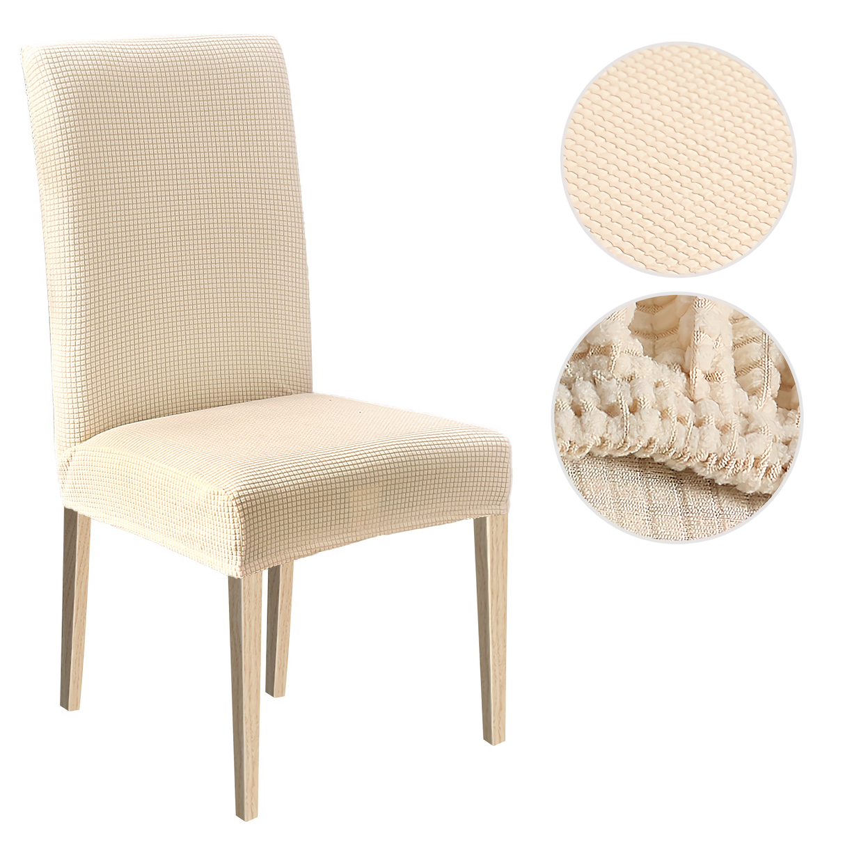 High Stretch Dining Chair Cover, 1/2/4/6pcs Jacquard Spandex Slipcover