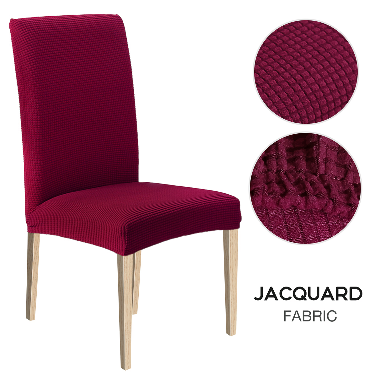 High Stretch Dining Chair Cover, 1/2/4/6pcs Jacquard Spandex Slipcover