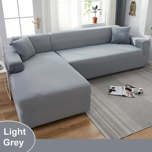 Waterproof Sofa Cover for Living Room - Elastic Solid L Shaped Corner Sofa Cover - Fits 1/2/3/4 Seater Sofa, Couch, Armchair