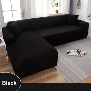 Waterproof Sofa Cover for Living Room - Elastic Solid L Shaped Corner Sofa Cover - Fits 1/2/3/4 Seater Sofa, Couch, Armchair
