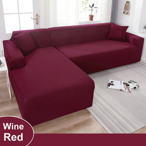 Waterproof Sofa Cover for Living Room - Elastic Solid L Shaped Corner Sofa Cover - Fits 1/2/3/4 Seater Sofa, Couch, Armchair