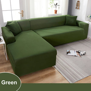 Waterproof Sofa Cover for Living Room - Elastic Solid L Shaped Corner Sofa Cover - Fits 1/2/3/4 Seater Sofa, Couch, Armchair