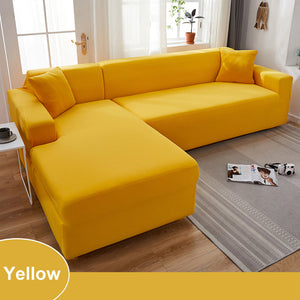 Waterproof Sofa Cover for Living Room - Elastic Solid L Shaped Corner Sofa Cover - Fits 1/2/3/4 Seater Sofa, Couch, Armchair