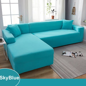 Waterproof Sofa Cover for Living Room - Elastic Solid L Shaped Corner Sofa Cover - Fits 1/2/3/4 Seater Sofa, Couch, Armchair