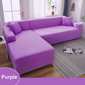 Waterproof Sofa Cover for Living Room - Elastic Solid L Shaped Corner Sofa Cover - Fits 1/2/3/4 Seater Sofa, Couch, Armchair