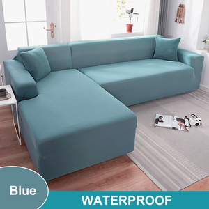 Waterproof Sofa Cover for Living Room - Elastic Solid L Shaped Corner Sofa Cover - Fits 1/2/3/4 Seater Sofa, Couch, Armchair