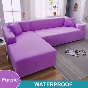 Waterproof Sofa Cover for Living Room - Elastic Solid L Shaped Corner Sofa Cover - Fits 1/2/3/4 Seater Sofa, Couch, Armchair