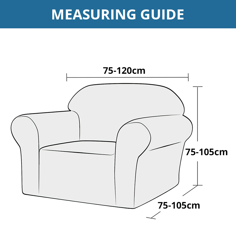 KAS Armchair Cover 4-Styles Elastic Sofa Cover Couch Covers for Living Room Stretchable Slipcover for Chairs - 1 Seater Chair Slip Cover