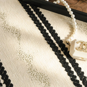 Non-Slip Sofa Cover with Thick Chenille Texture Woven Stripe Couch Protector Throw