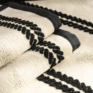 Non-Slip Sofa Cover with Thick Chenille Texture Woven Stripe Couch Protector Throw