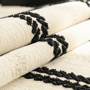 Non-Slip Sofa Cover with Thick Chenille Texture Woven Stripe Couch Protector Throw