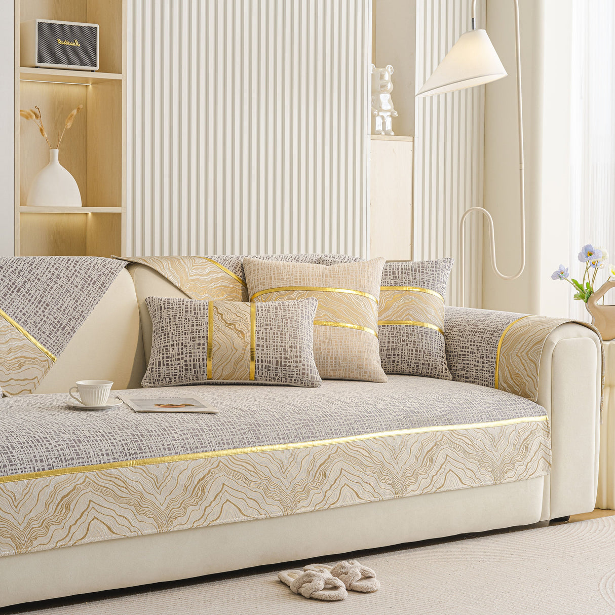 Modern Non-Slip Couch Slipcover, Soft, Durable & Washable Furniture Protector