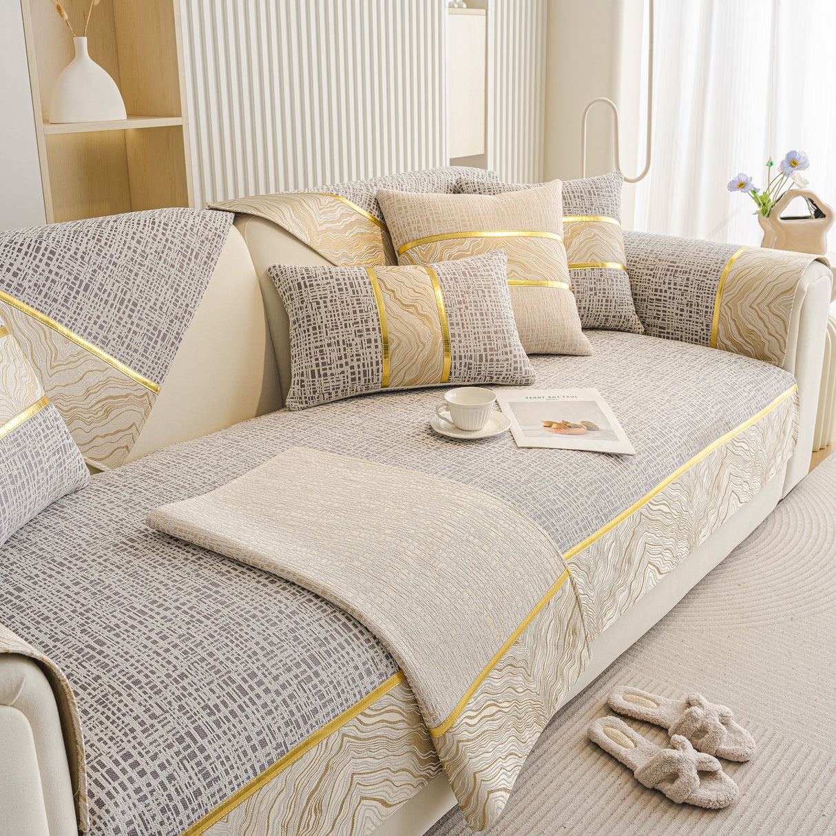 Modern Non-Slip Couch Slipcover, Soft, Durable & Washable Furniture Protector