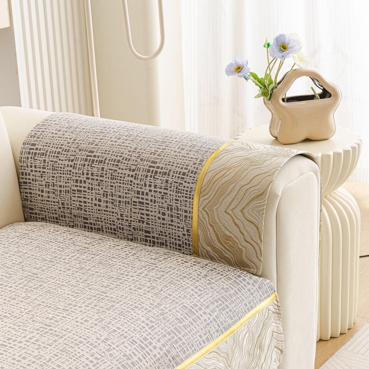 Modern Non-Slip Couch Slipcover, Soft, Durable & Washable Furniture Protector