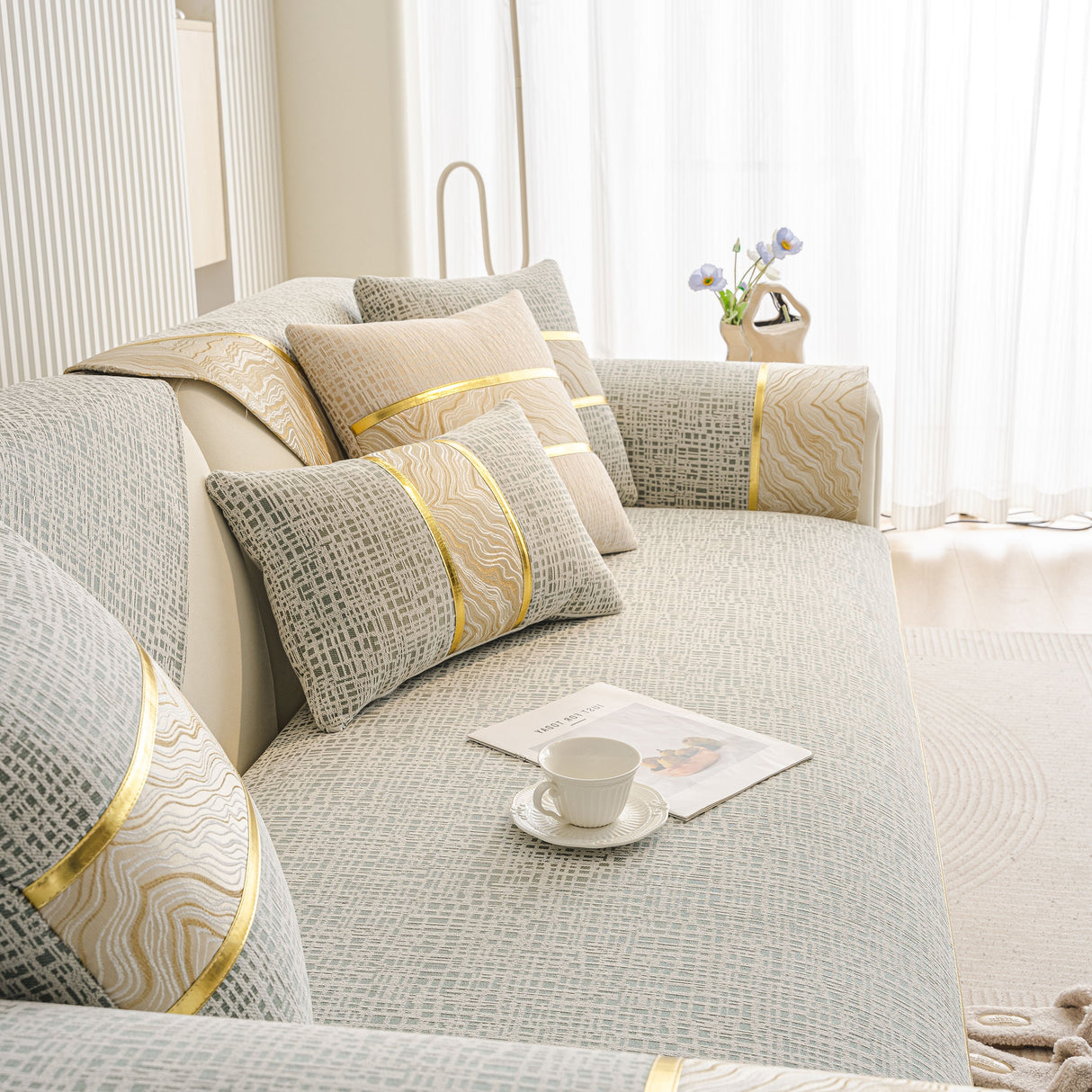 Modern Non-Slip Couch Slipcover, Soft, Durable & Washable Furniture Protector