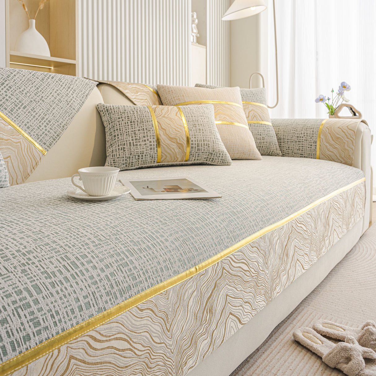 Modern Non-Slip Couch Slipcover, Soft, Durable & Washable Furniture Protector