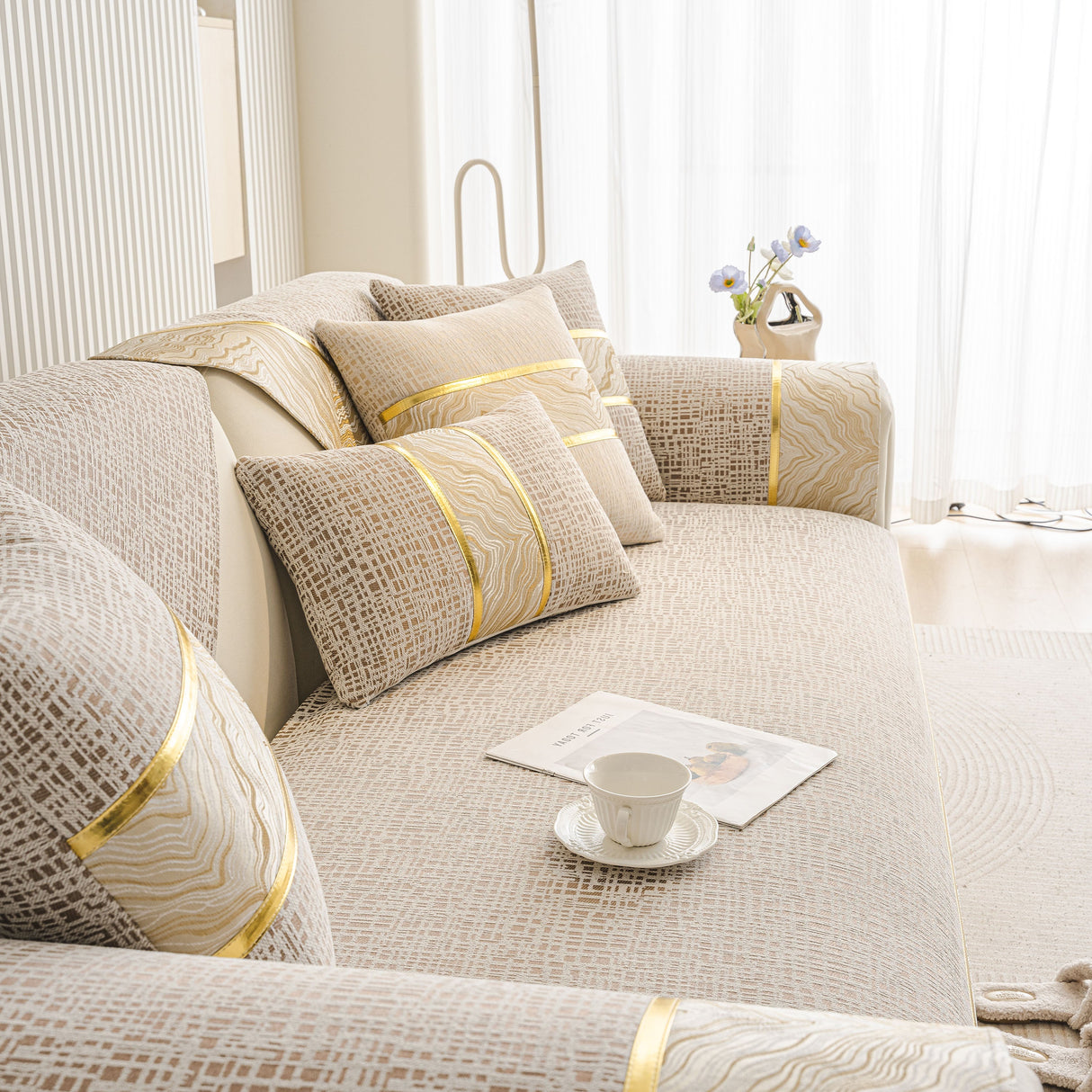 Modern Non-Slip Couch Slipcover, Soft, Durable & Washable Furniture Protector