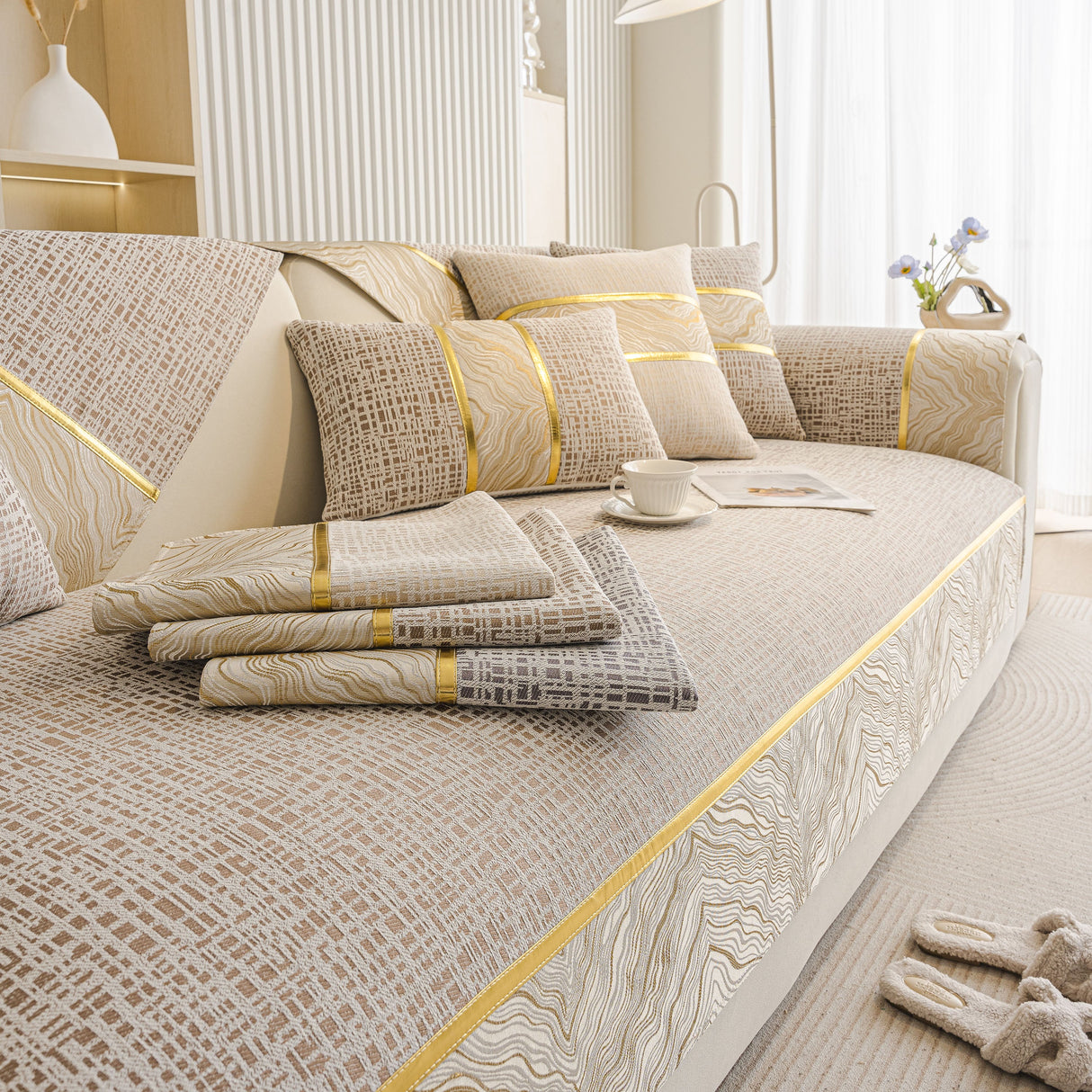 Modern Non-Slip Couch Slipcover, Soft, Durable & Washable Furniture Protector