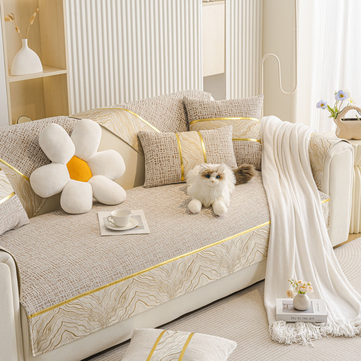 Modern Non-Slip Couch Slipcover, Soft, Durable & Washable Furniture Protector