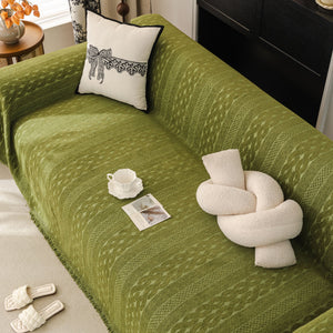 Sofa Cover Blanket Throw with Tassels, Decorative Furniture Protector for Dogs/Pets