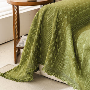 Sofa Cover Blanket Throw with Tassels, Decorative Furniture Protector for Dogs/Pets