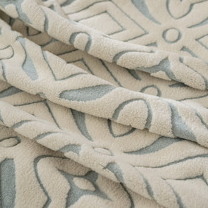 3D Jacquard Geometric Sofa Cover, High Stretch Soft Polar Fleece Slipcover for Couch