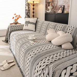 Sofa Cover Blanket Throw with Tassels, Decorative Furniture Protector for Dogs/Pets