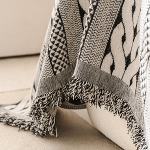 Sofa Cover Blanket Throw with Tassels, Decorative Furniture Protector for Dogs/Pets